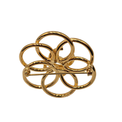 Chanel Flower Brooch Centered with CC Logo, 1996