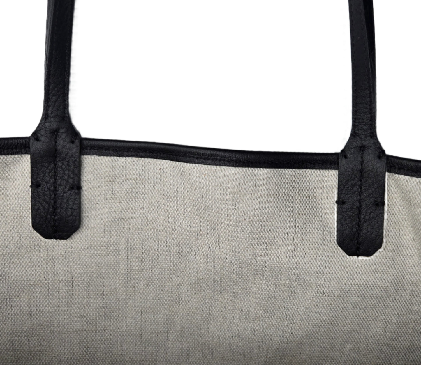 GOYARD Saint Louis PM Tote Bag Leather Herringbone Black Silver Hardware- NEW
