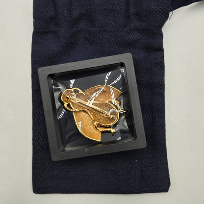 Christian Dior Gold Plated Bee Motif Brooch Golden - Vintage