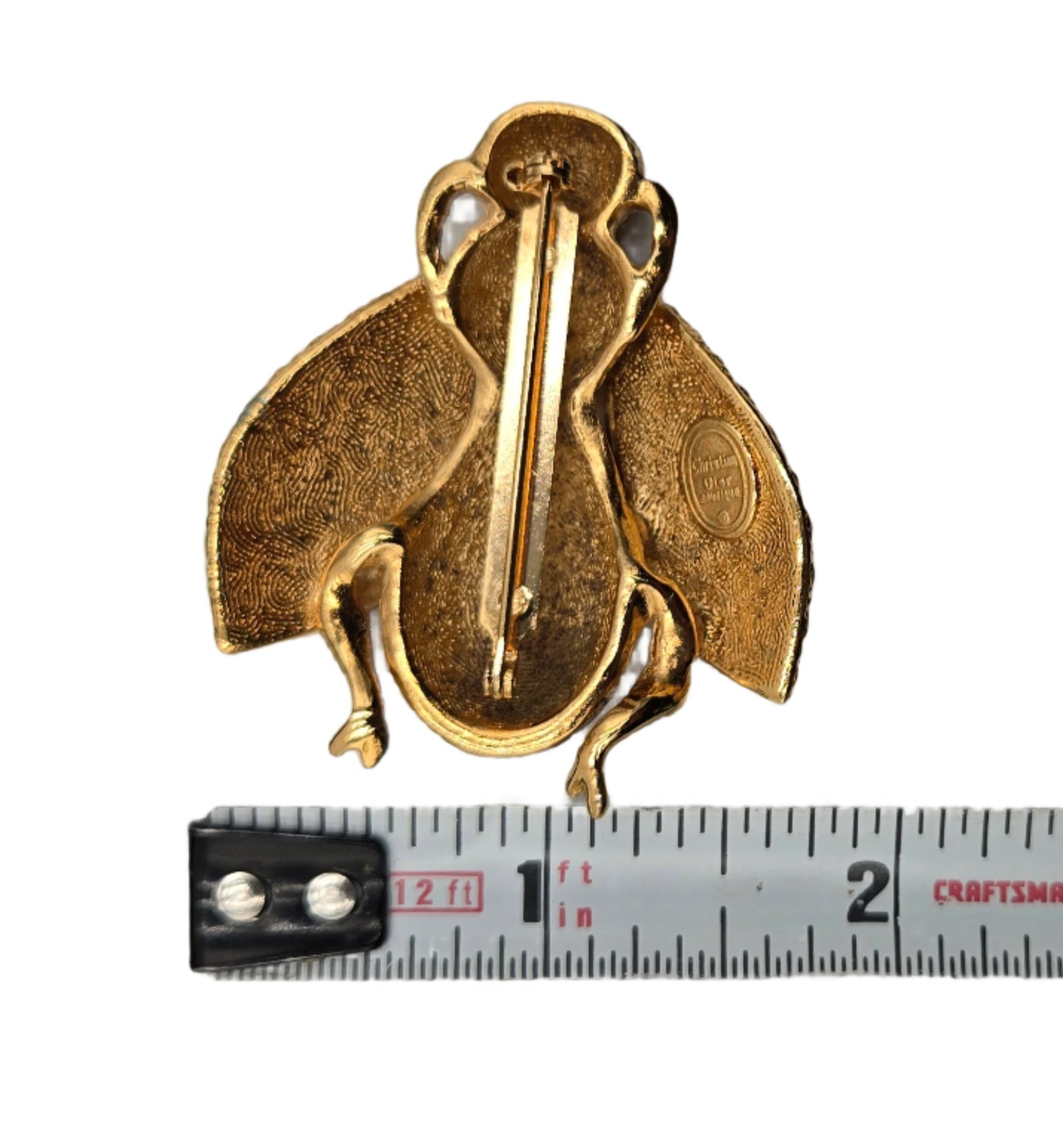 Christian Dior Gold Plated Bee Motif Brooch Golden - Vintage