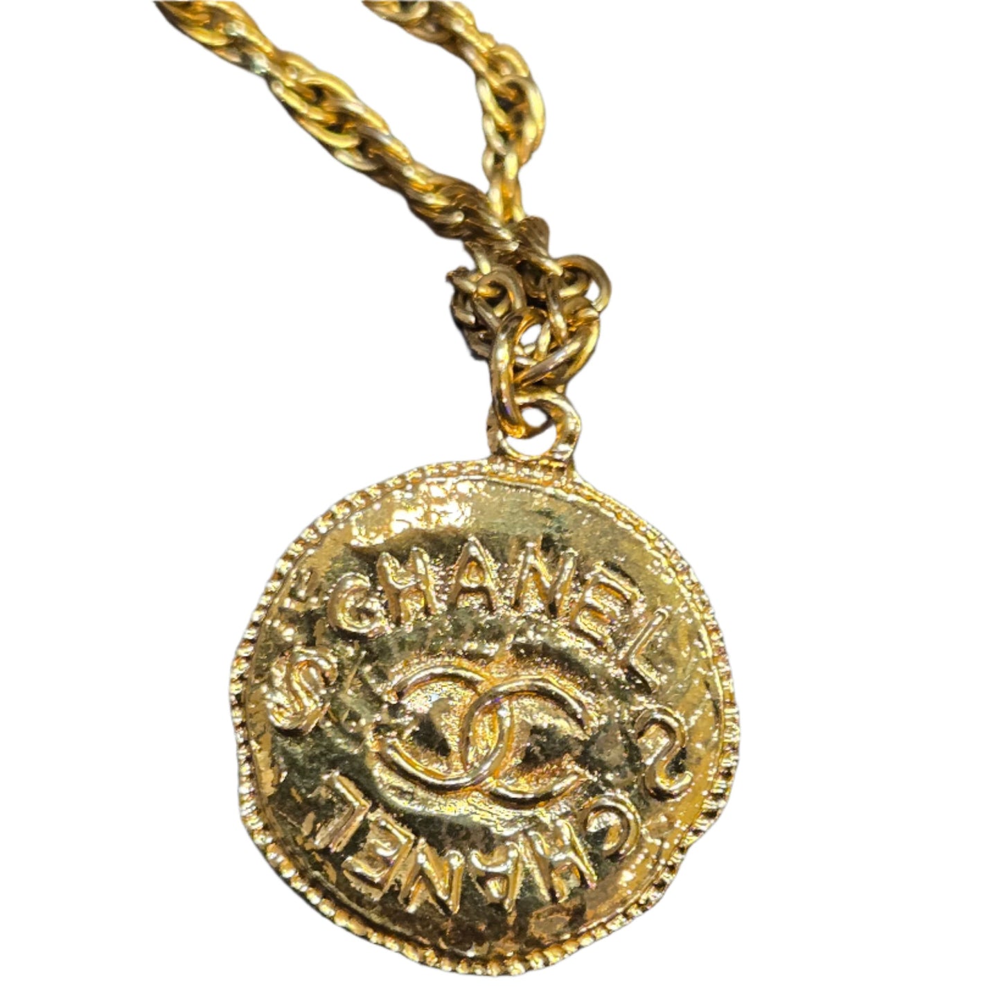 Chanel Necklace Coco Mark Circle GP Plated Gold