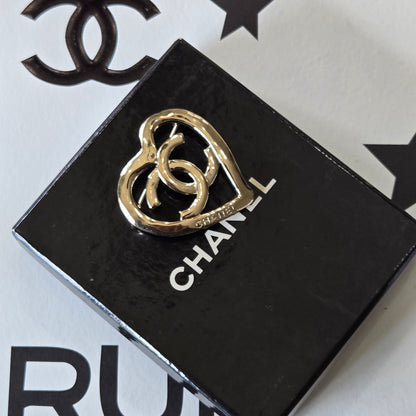 Chanel  CC Heart Brooch - Authentic