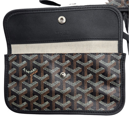 GOYARD Saint Louis PM Tote Bag Leather Herringbone Black Silver Hardware- NEW
