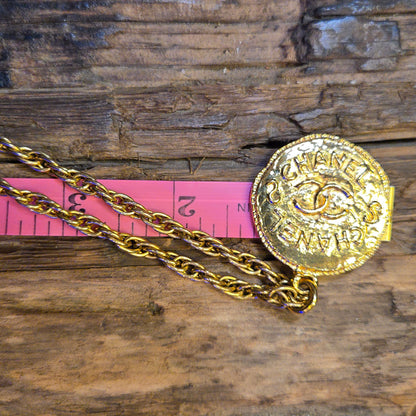 Chanel Necklace Coco Mark Circle GP Plated Gold