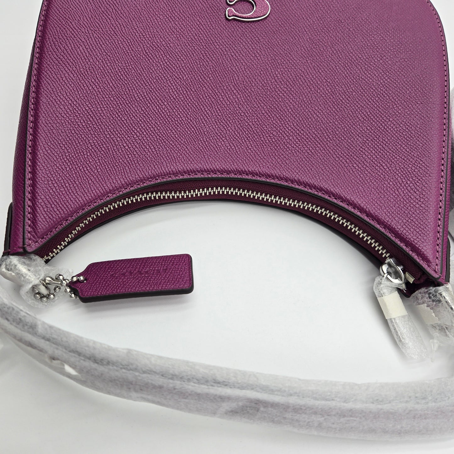 COACH Hobo Crossbody in Cross grain, Deep Plum