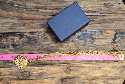 Chanel Necklace Coco Mark Circle GP Plated Gold