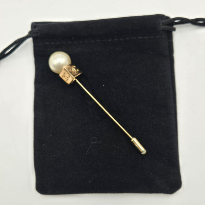 Chanel Gold Pin Brooch Golden - VINTAGE