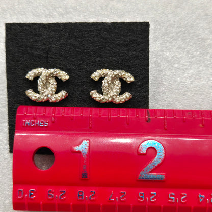 CHANEL earrings Coco Mark CC rhinestone pearl motif 18