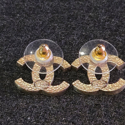 Chanel Earrings CHANEL CC Motif Coco Mark Gold 07A