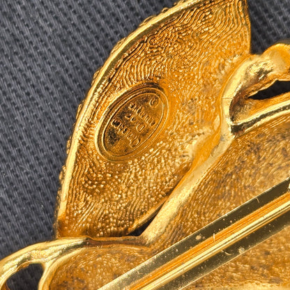 Christian Dior Gold Plated Bee Motif Brooch Golden - Vintage