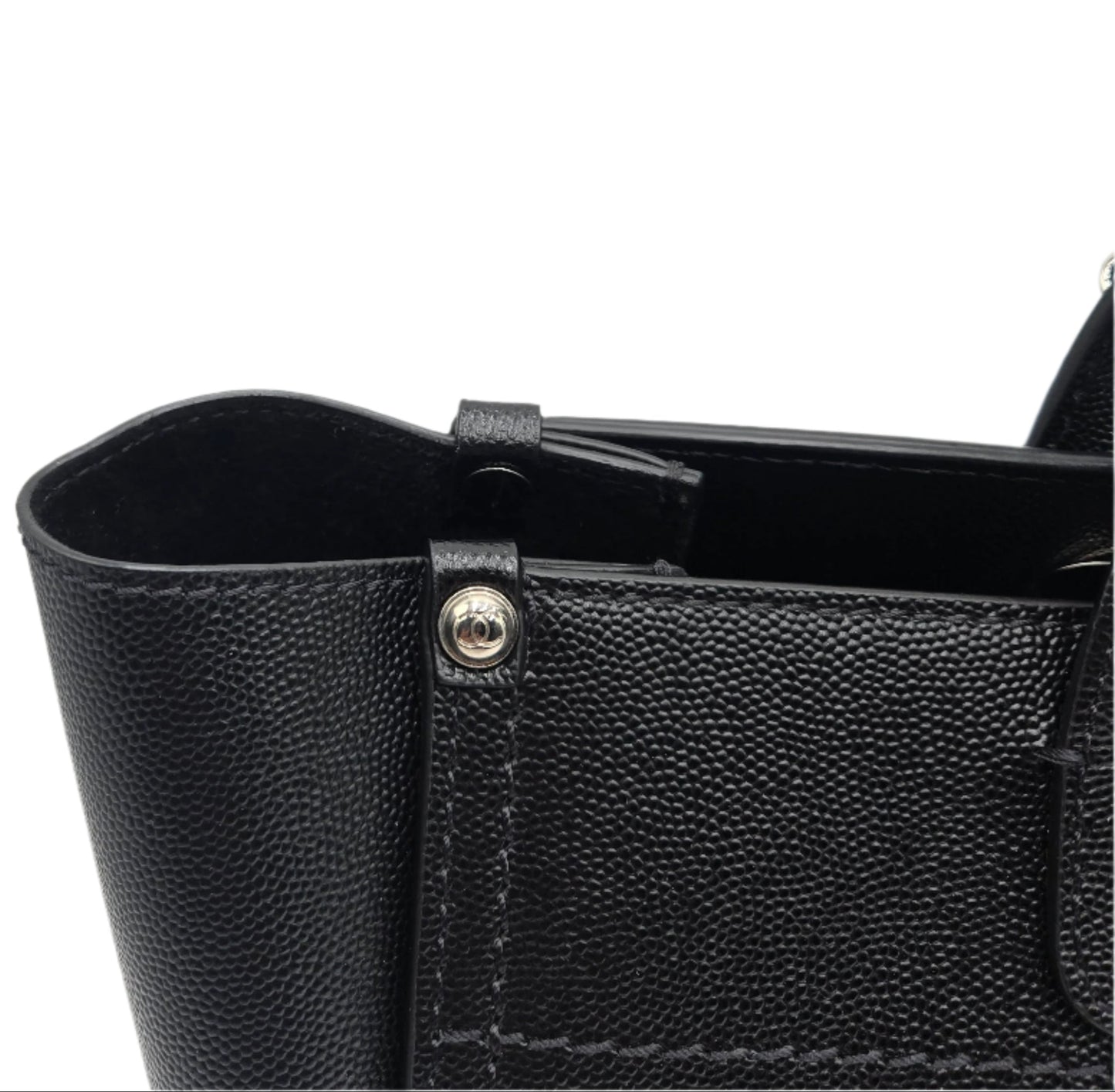 CHANEL Deauville 2way Chain Tote Shoulder Bag Studs Caviar Skin Black A57069