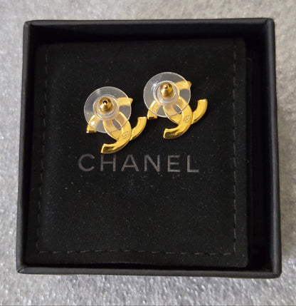 CHANEL Coco Mark Earrings B20A GP Gold Plated 293489