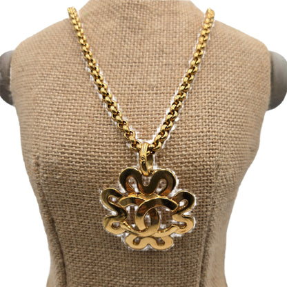 Chanel Vintage CC Clover Pendant Necklace