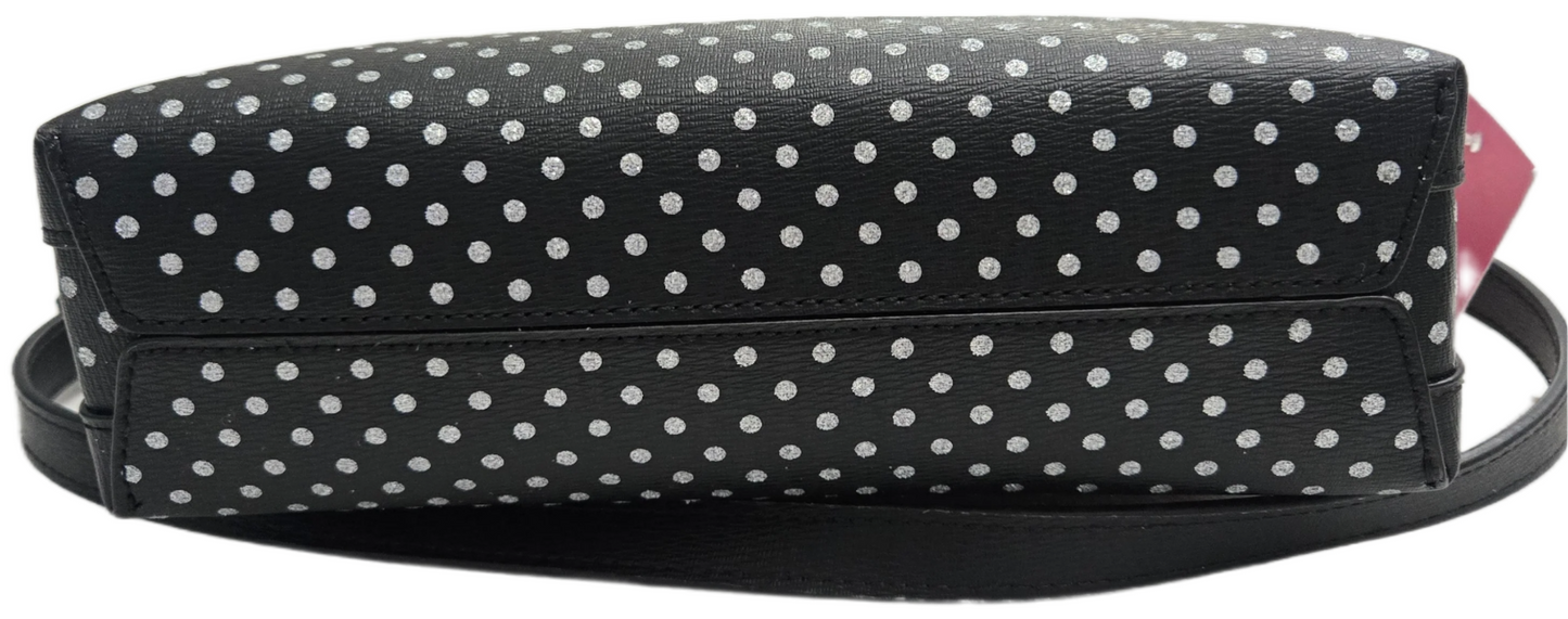 Kate Spade New York Spencer Metallic Dots Double Zip Crossbody Black - NEW