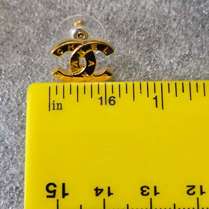 CHANEL Coco Mark Earrings B20A GP Gold Plated 293489