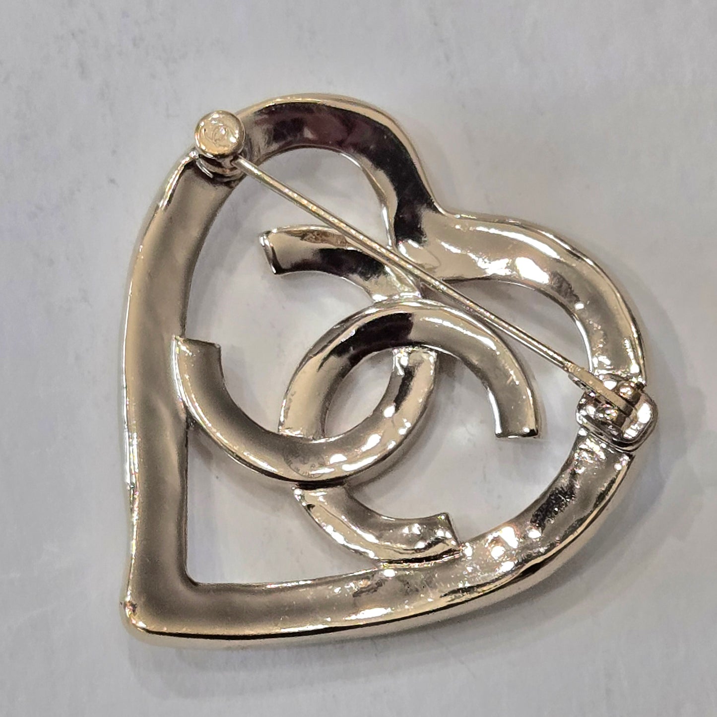 Chanel  CC Heart Brooch - Authentic