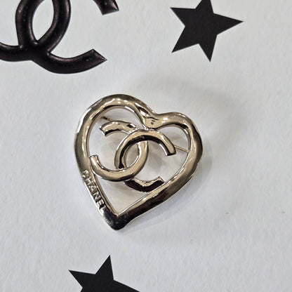 Chanel  CC Heart Brooch - Authentic