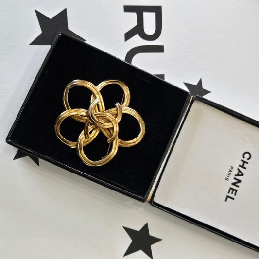 #156 - Chanel Vintage CC Flower Pin Brooch