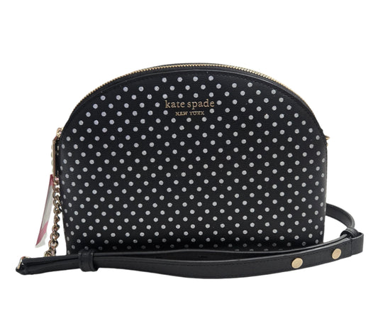 Kate Spade New York Spencer Metallic Dots Double Zip Crossbody Black - NEW