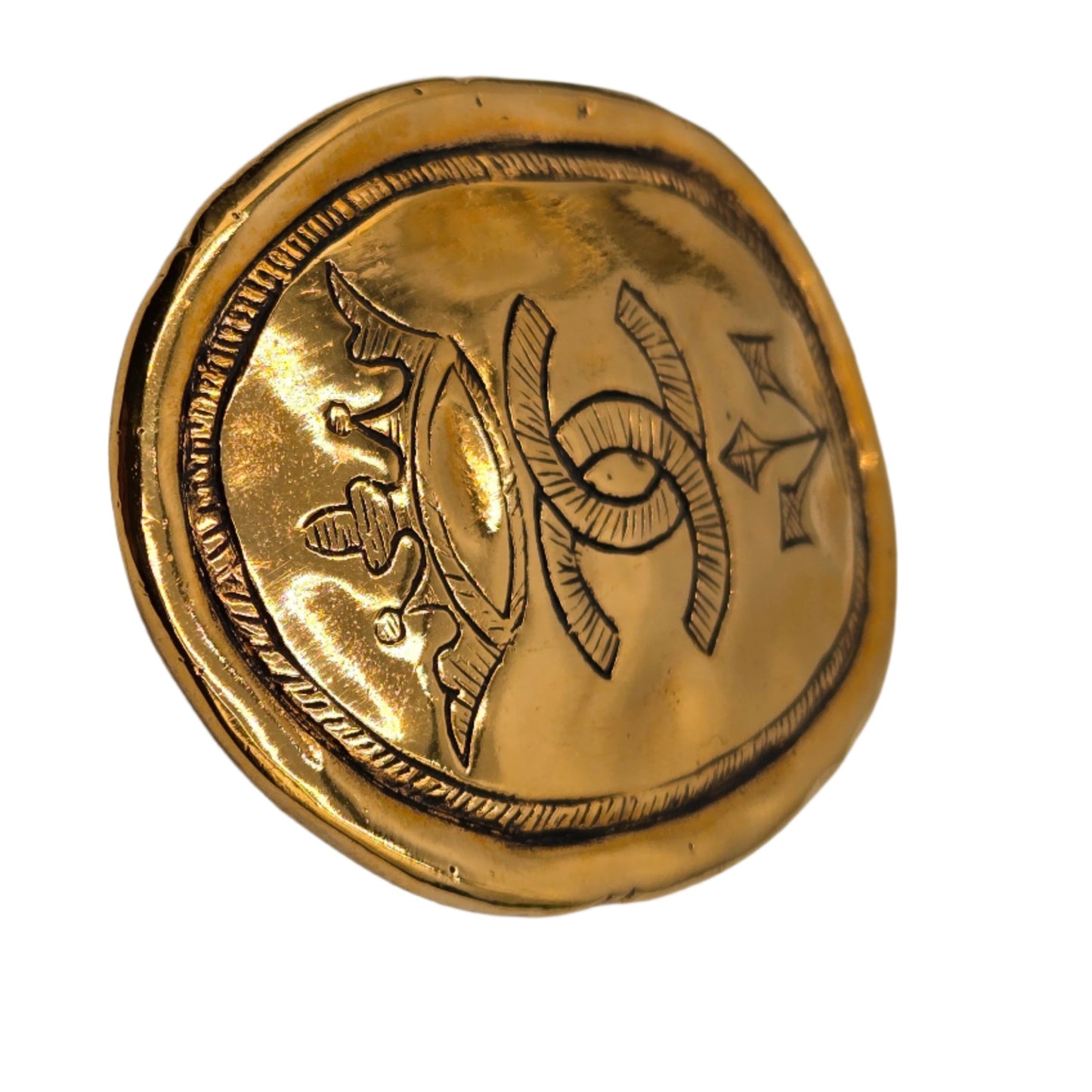 Chanel Oval Crown Brooch  - VINTAGE