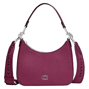 COACH Hobo Crossbody in Cross grain, Deep Plum