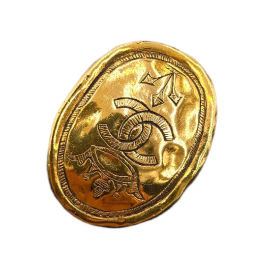 Chanel Oval Crown Brooch  - VINTAGE