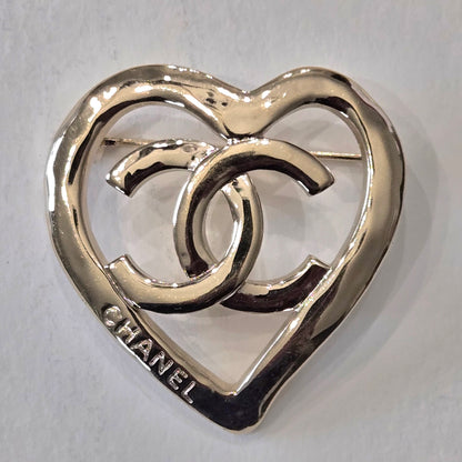 Chanel  CC Heart Brooch - Authentic