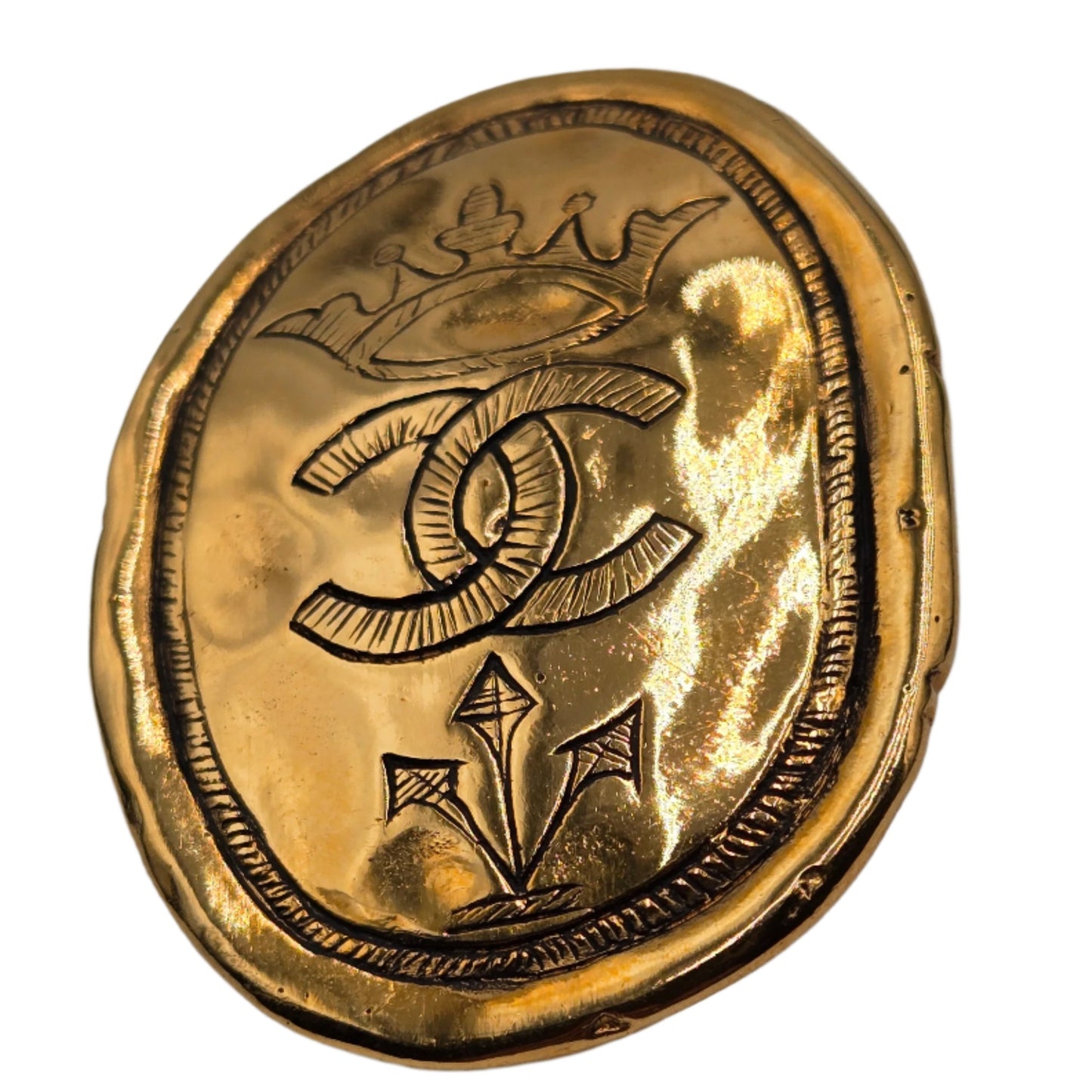 Chanel Oval Crown Brooch  - VINTAGE