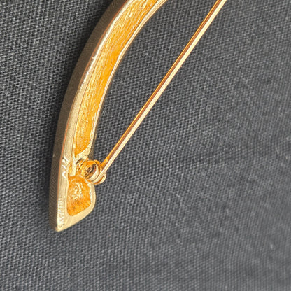 Christian Dior Dior Rotating Pin Type Leaf Motif Pave Bijou Christian Gold Brooch