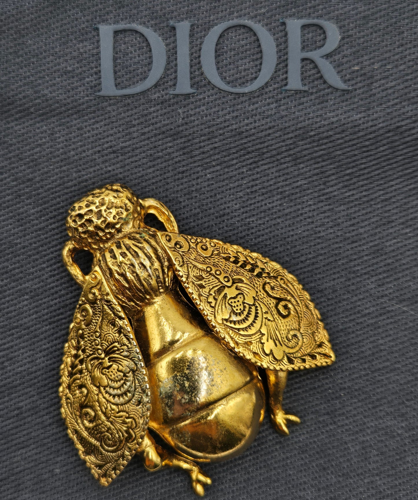 Christian Dior Gold Plated Bee Motif Brooch Golden - Vintage