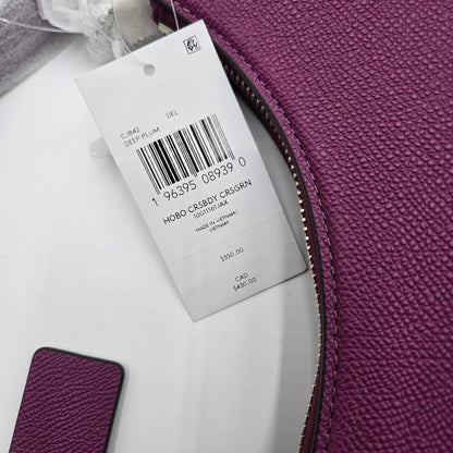 COACH Hobo Crossbody in Cross grain, Deep Plum