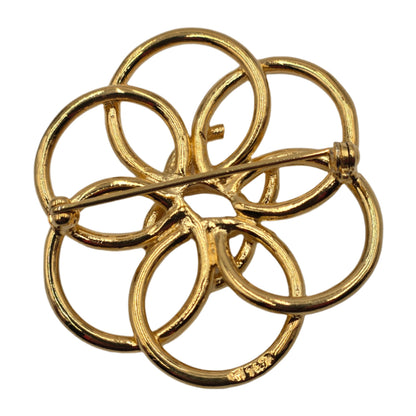 Chanel Flower Brooch Centered with CC Logo, 1996