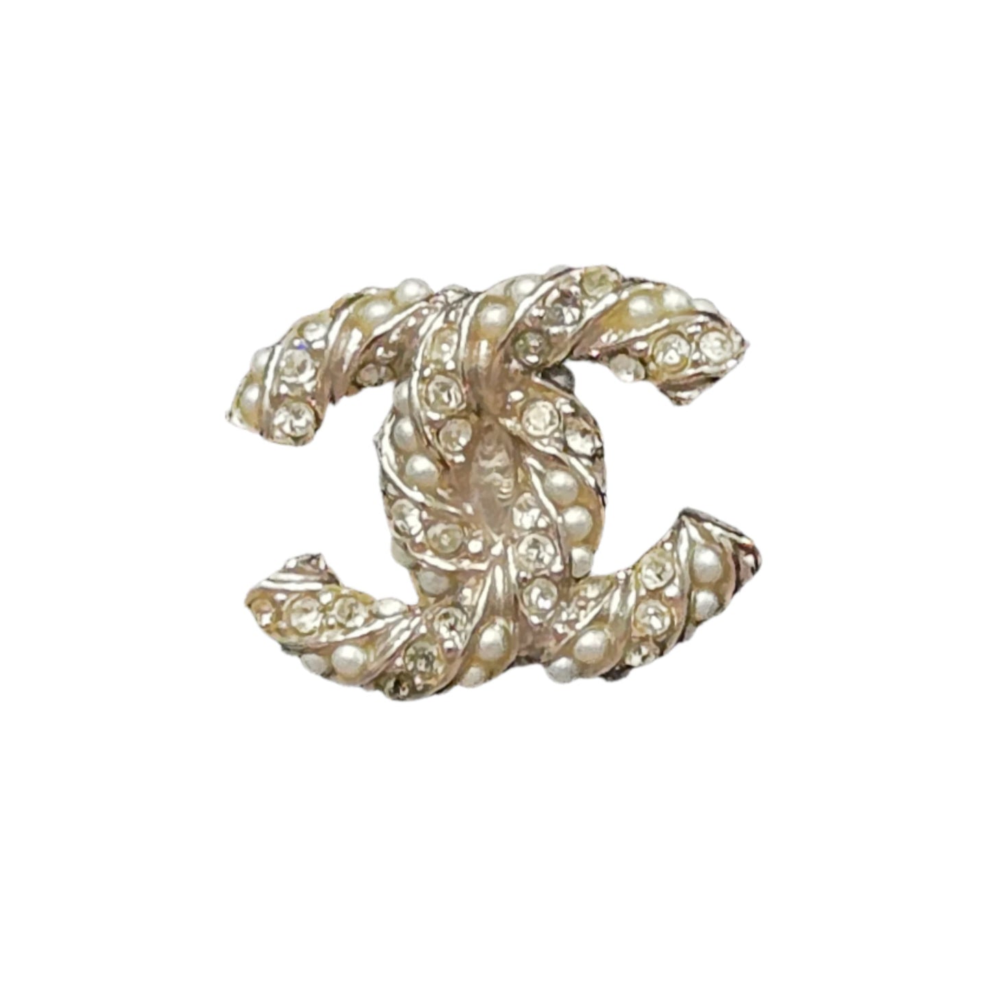 CHANEL earrings Coco Mark CC rhinestone pearl motif 18