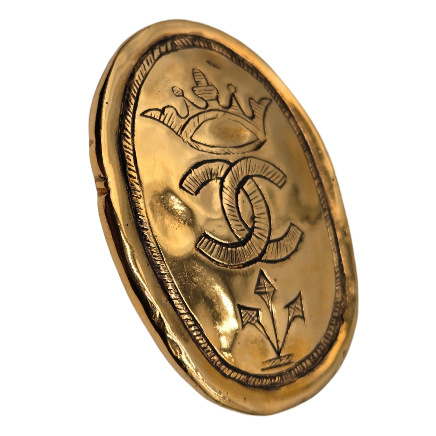 Chanel Oval Crown Brooch  - VINTAGE