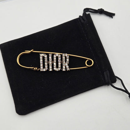 Christian Dior Antique Gold Metal Brooch #3