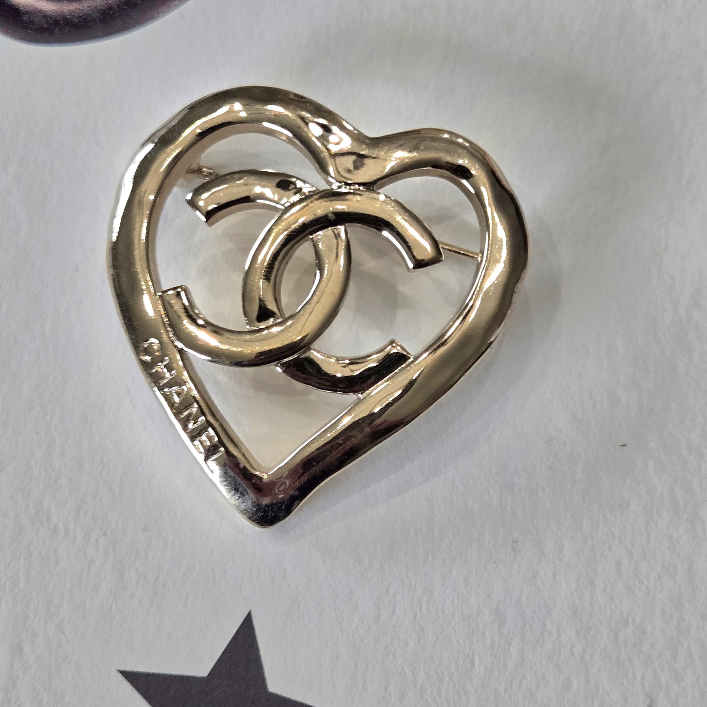 Chanel  CC Heart Brooch - Authentic