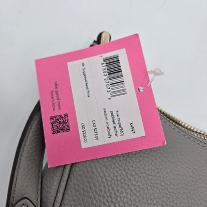Kate Spade New York Bradley Pebbled Leather Medium Crossbody True Taupe, New w/Tags