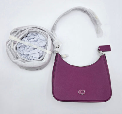 COACH Hobo Crossbody in Cross grain, Deep Plum