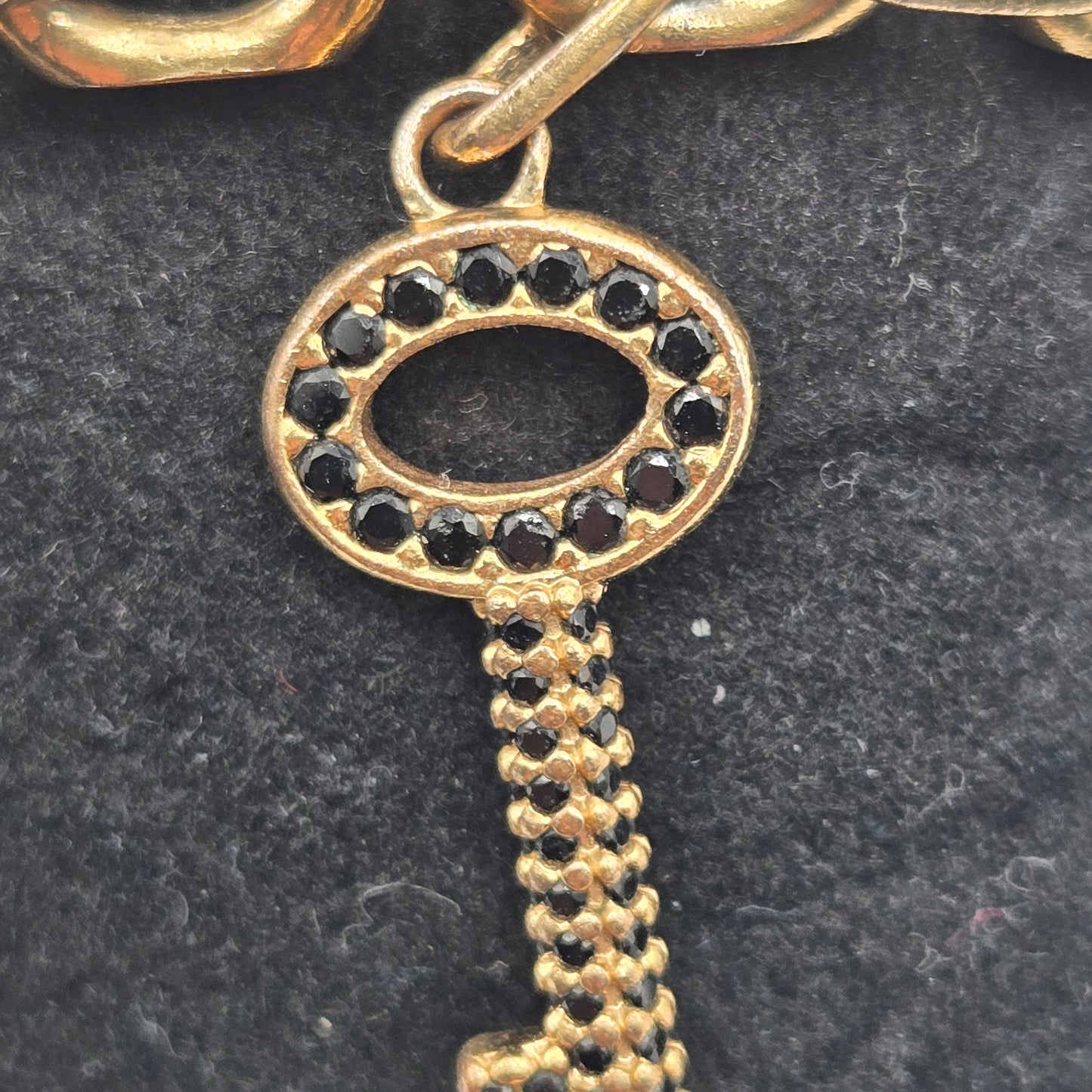 Louis Vuitton Bracelet Padlock Key Metal Gold x Black M75435 - RARE/VINTAGE