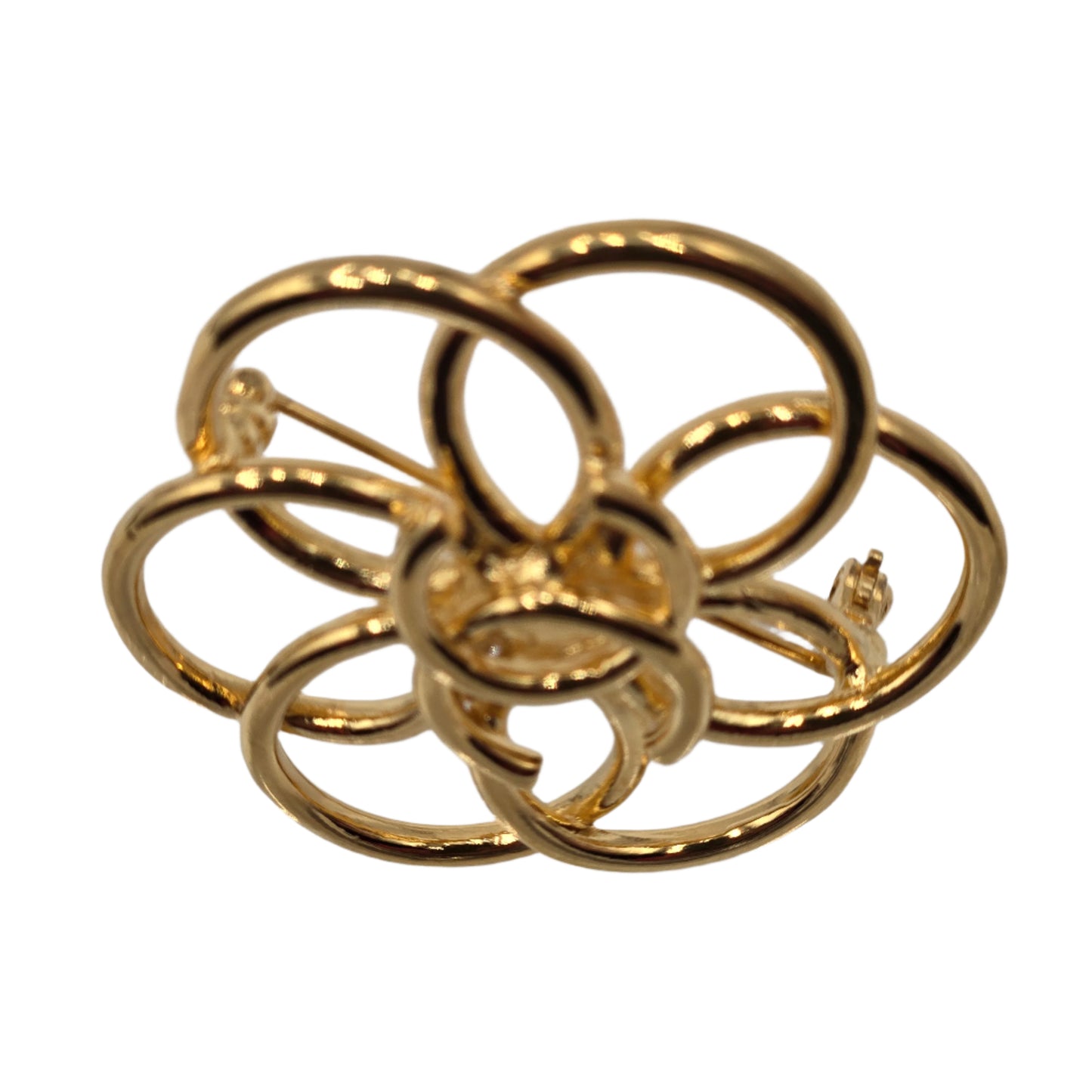 Chanel Flower Brooch Centered with CC Logo, 1996