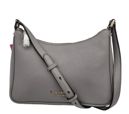 Kate Spade New York Bradley Pebbled Leather Medium Crossbody True Taupe, New w/Tags