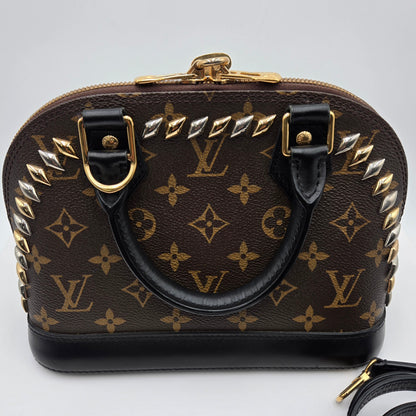 Louis Vuitton Limited Edition Monogram Macassar Canvas Studded Alma - COA included