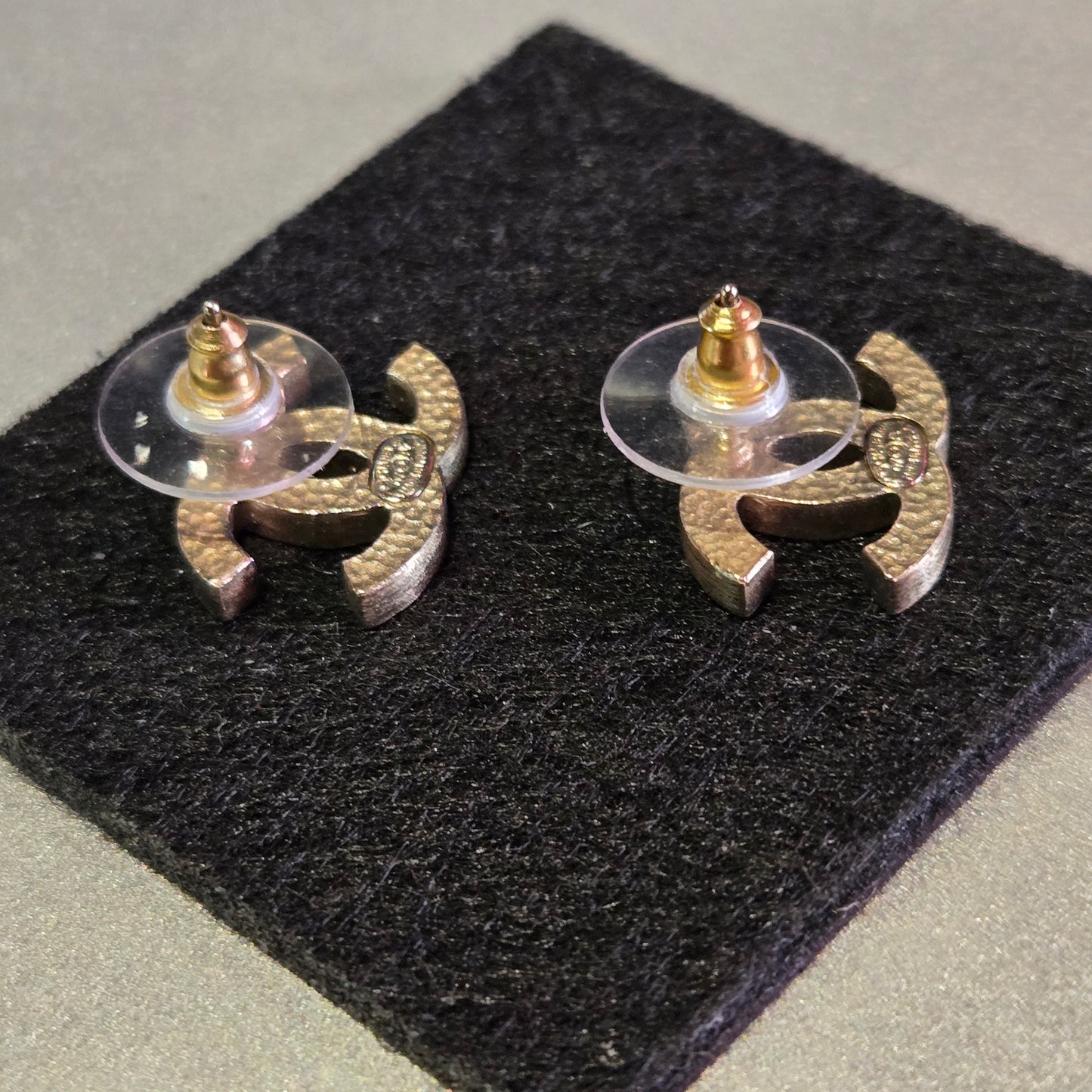 Chanel Earrings CHANEL CC Motif Coco Mark Gold 07A