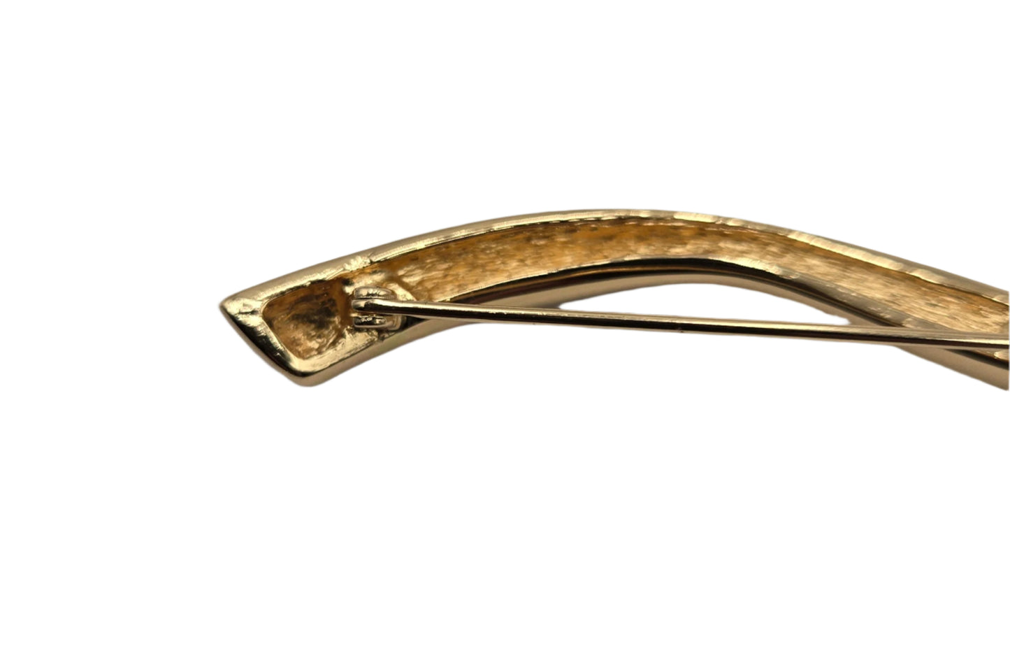 Christian Dior Dior Rotating Pin Type Leaf Motif Pave Bijou Christian Gold Brooch