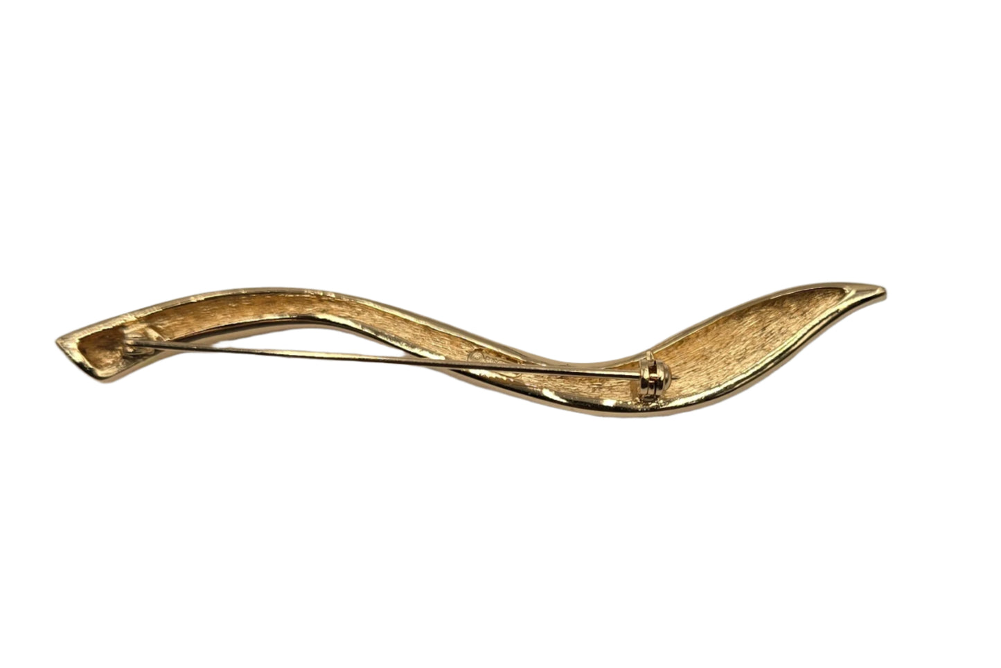 Christian Dior Dior Rotating Pin Type Leaf Motif Pave Bijou Christian Gold Brooch