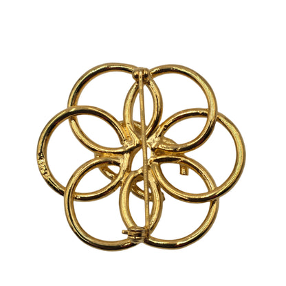 Chanel Flower Brooch Centered with CC Logo, 1996