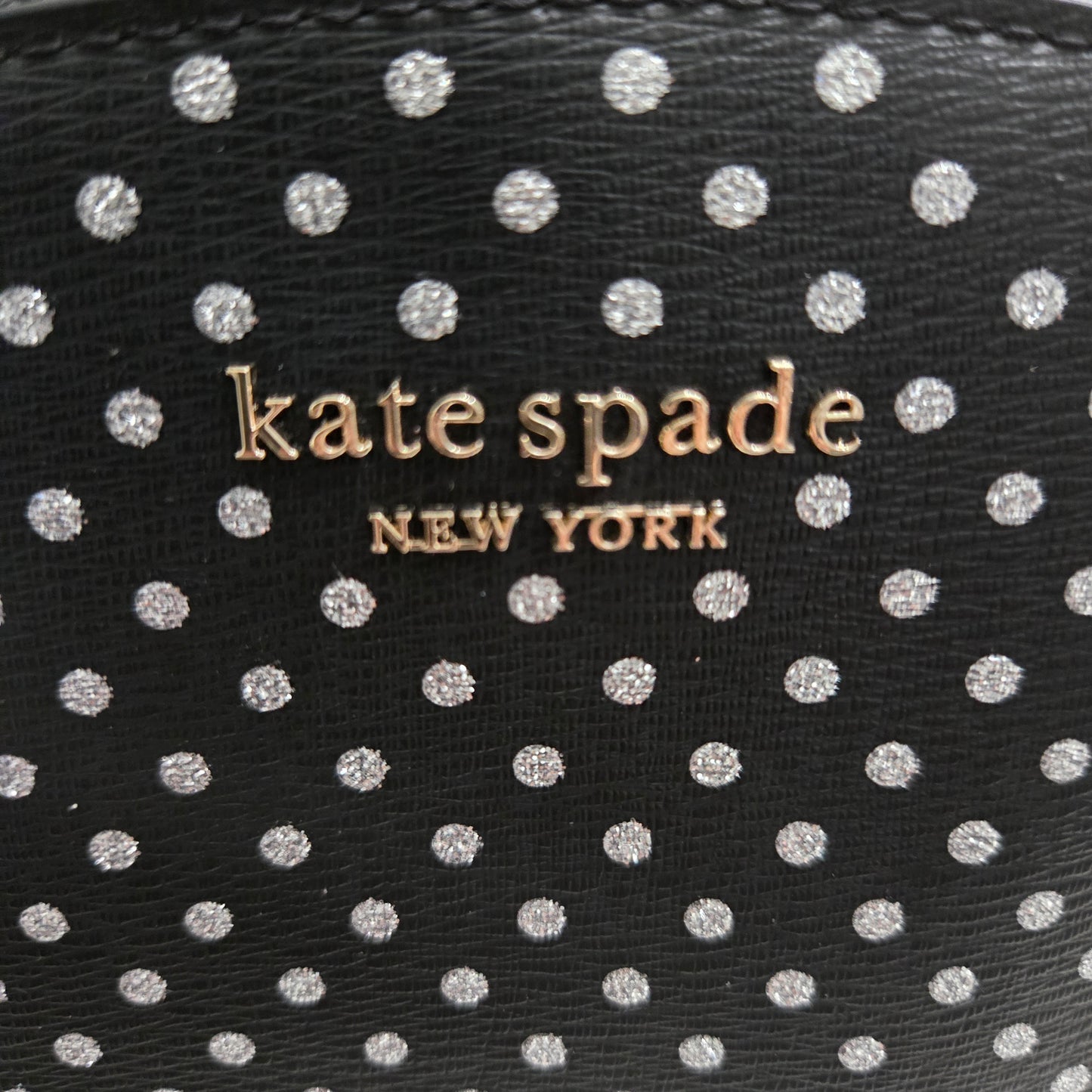 Kate Spade New York Spencer Metallic Dots Double Zip Crossbody Black - NEW
