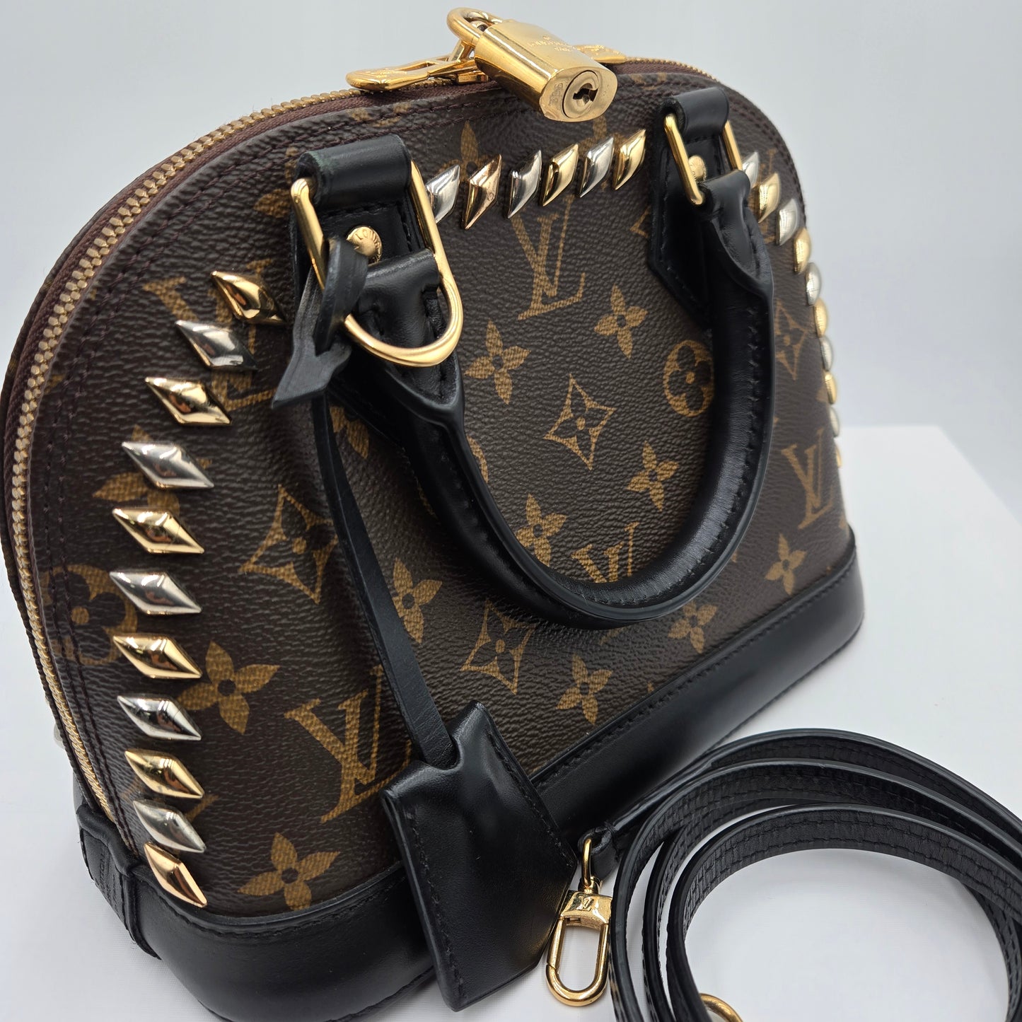 Louis Vuitton Limited Edition Monogram Macassar Canvas Studded Alma - COA included