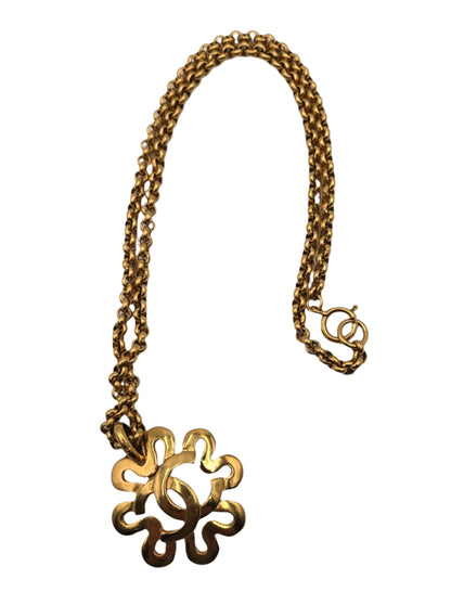 Chanel Vintage CC Clover Pendant Necklace