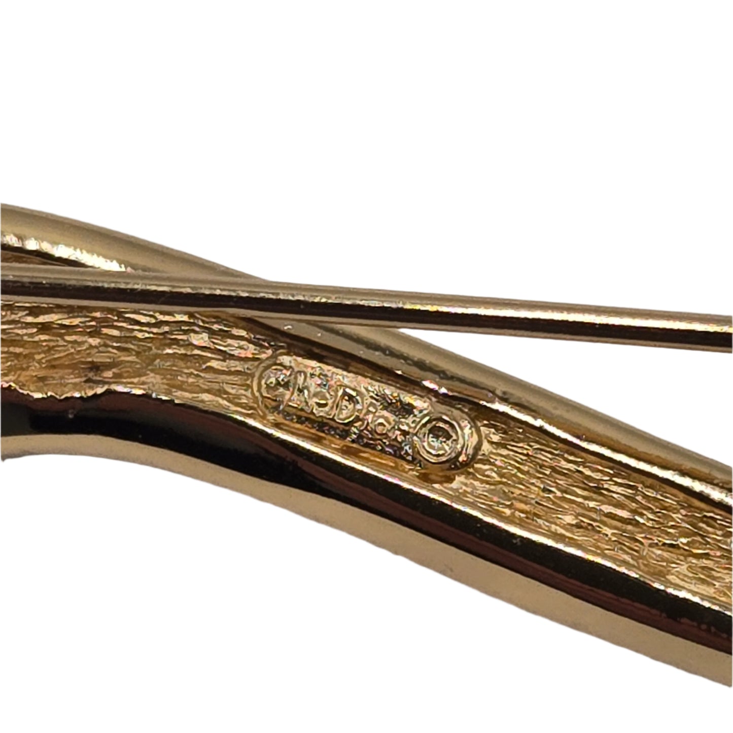 Christian Dior Dior Rotating Pin Type Leaf Motif Pave Bijou Christian Gold Brooch